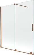 Mexen Velar pare-douche 2 volets coulissants 150 x 150 cm, transparent, or rose - 896-150-000-01-60