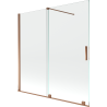 Mexen Velar paravent de baignoire coulissant à 2 volets 160 x 150 cm, transparent, or rose - 896-160-000-01-60