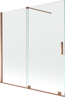 Mexen Velar paroi de douche 2 panneaux coulissants 160 x 150 cm, transparent, or rose - 896-160-000-01-60