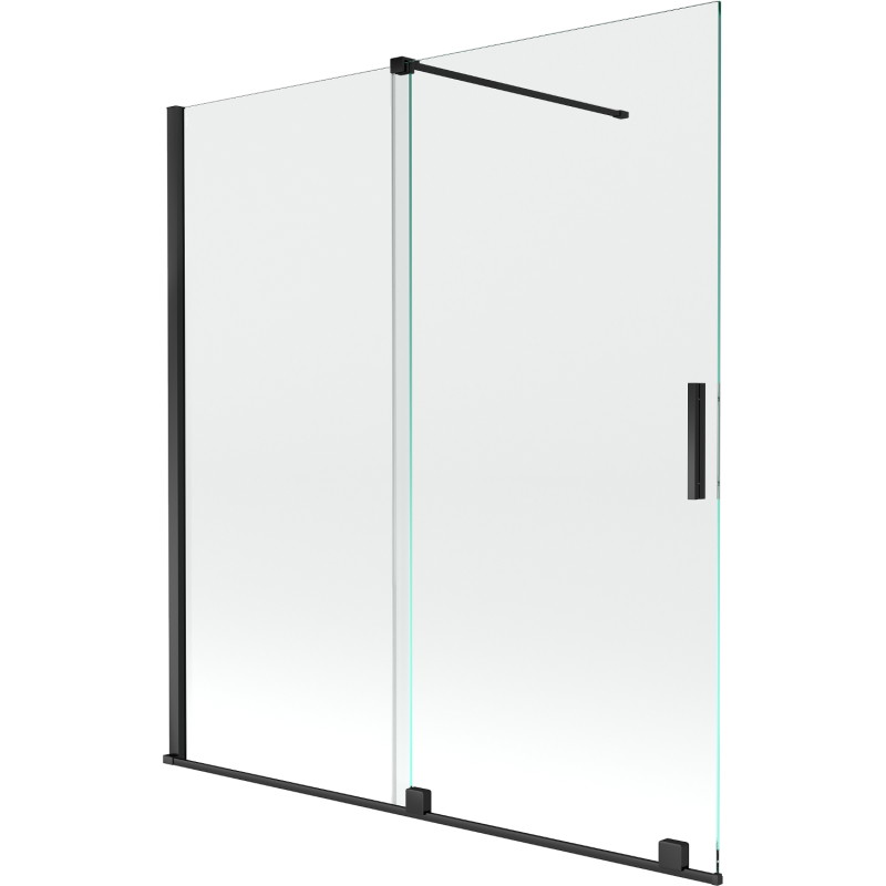 Mexen Velar pare-baignoire 2 volets coulissants 150 x 150 cm, transparent, noir - 896-150-000-01-70