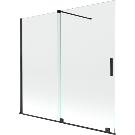 Mexen Velar paroi de baignoire 2 panneaux coulissants 170 x 150 cm, transparent, noir - 896-170-000-01-70