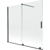 Mexen Velar paroi de baignoire 2 panneaux coulissants 170 x 150 cm, transparent, noir - 896-170-000-01-70