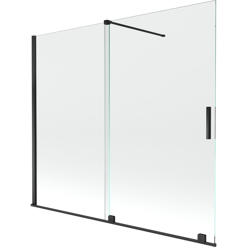 Mexen Velar paroi de baignoire 2 volets coulissants 180 x 150 cm, transparent, noir - 896-180-000-01-70