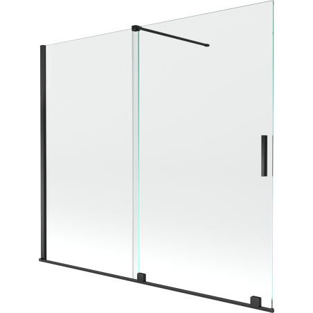 Mexen Velar paroi de baignoire 2 volets coulissants 180 x 150 cm, transparent, noir - 896-180-000-01-70