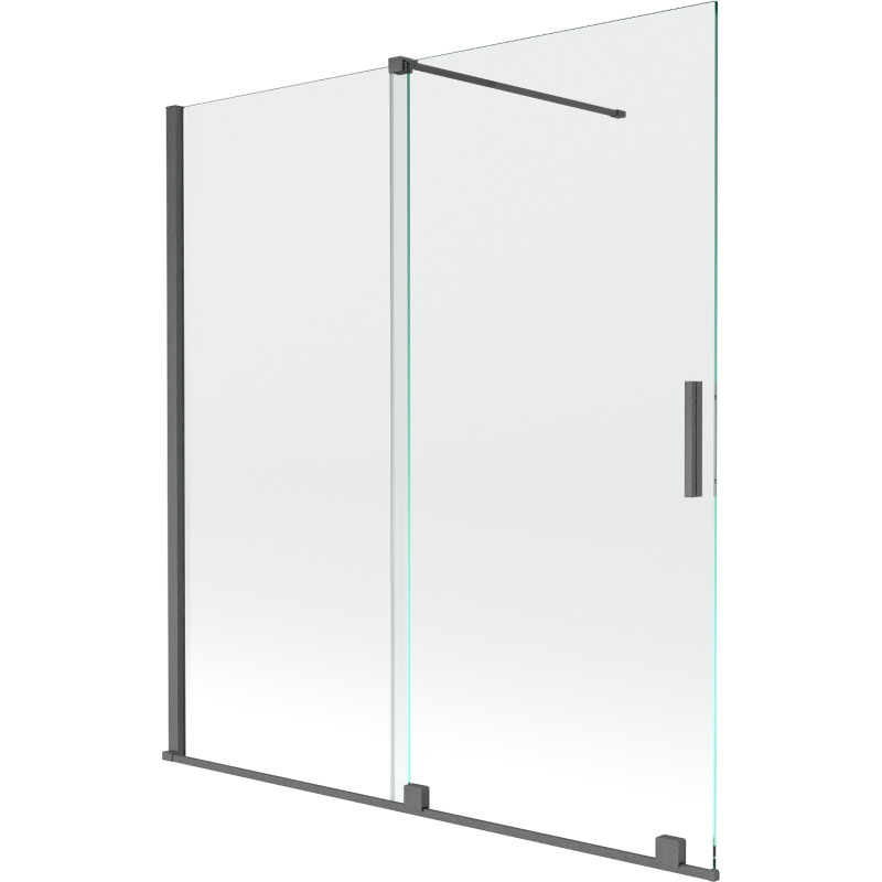 Mexen Velar écran de baignoire à 2 ailes coulissante 150 x 150 cm, transparent, gun gray brossé - 896-150-000-01-66