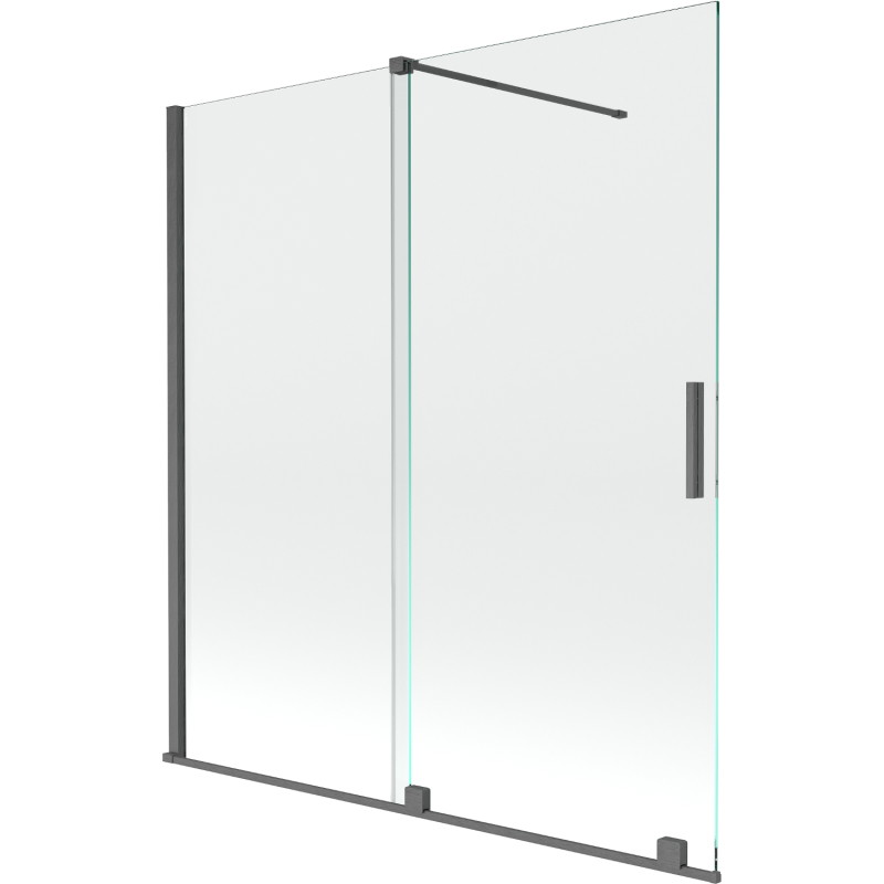 Mexen Velar pare-bain 2 volets coulissants 150 x 150 cm, transparent, gris canon brossé - 896-150-000-01-66