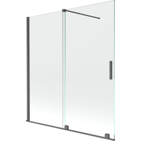 Mexen Velar écran de baignoire à 2 ailes coulissante 150 x 150 cm, transparent, gun gray brossé - 896-150-000-01-66
