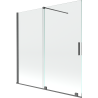 Mexen Velar paroi de baignoire 2 volets coulissants 160 x 150 cm, transparent, gris canon brossé - 896-160-000-01-66