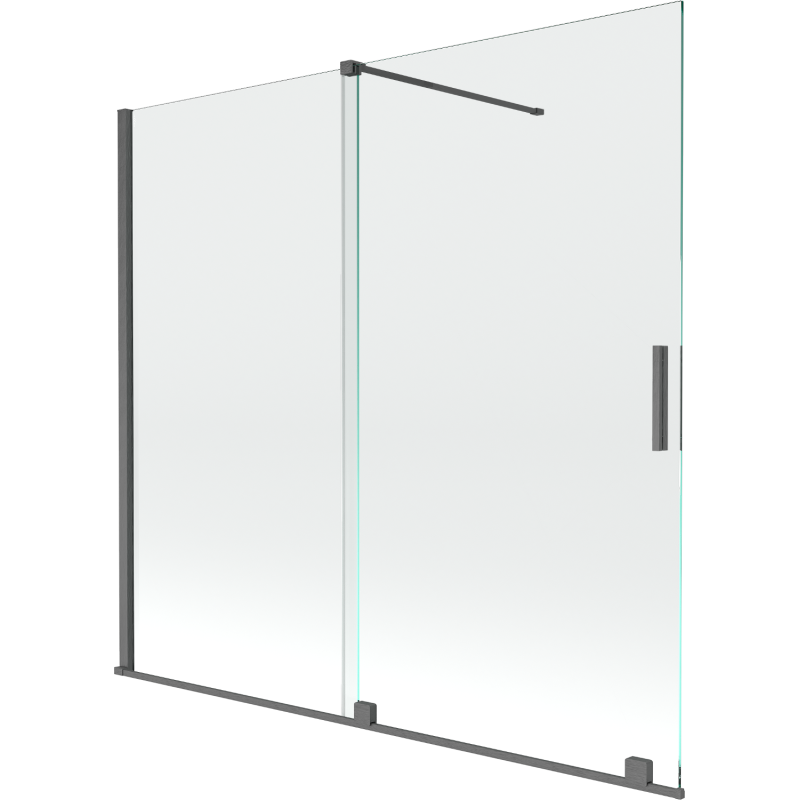 Mexen Velar écran de baignoire à 2 ailes coulissante 170 x 160 cm, transparent, gun gray brossé - 896-170-000-01-66