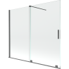 Mexen Velar paravent de baignoire 2 volets coulissants 180 x 150 cm, transparent, gris fusil brossé - 896-180-000-01-66
