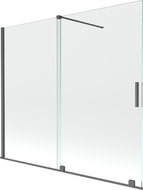 Mexen Velar paravent de baignoire 2 volets coulissants 180 x 150 cm, transparent, gris fusil brossé - 896-180-000-01-66