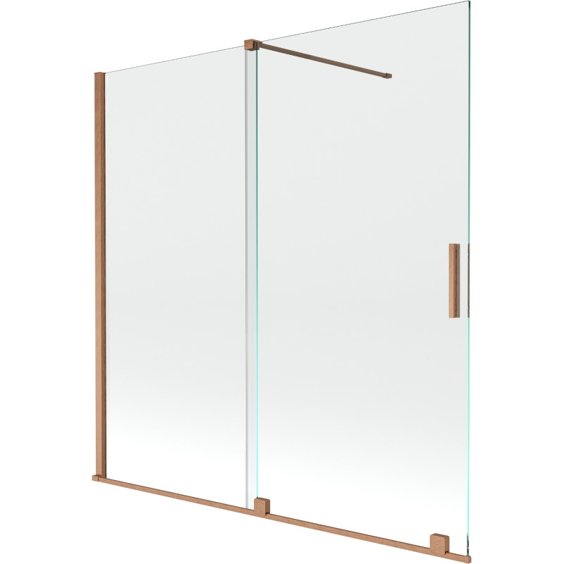 Mexen Velar paroi de baignoire pliante à 2 battants 160 x 150 cm, transparent, cuivre brossé - 896-160-000-01-65