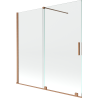 Mexen Velar pare-douche à 2 volets coulissants 160 x 150 cm, transparent, cuivre brossé - 896-160-000-01-65