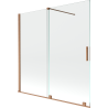 Mexen Velar paroi de baignoire à 2 battants coulissants 160 x 150 cm, transparent, cuivre brossé - 896-160-000-01-65
