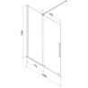 Mexen Velar écran de baignoire à 2 ailes coulissante 160 x 150 cm, transparent, Cuivre brossé - 896-160-000-01-65