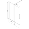 Mexen Velar pare-douche à 2 volets coulissants 160 x 150 cm, transparent, cuivre brossé - 896-160-000-01-65