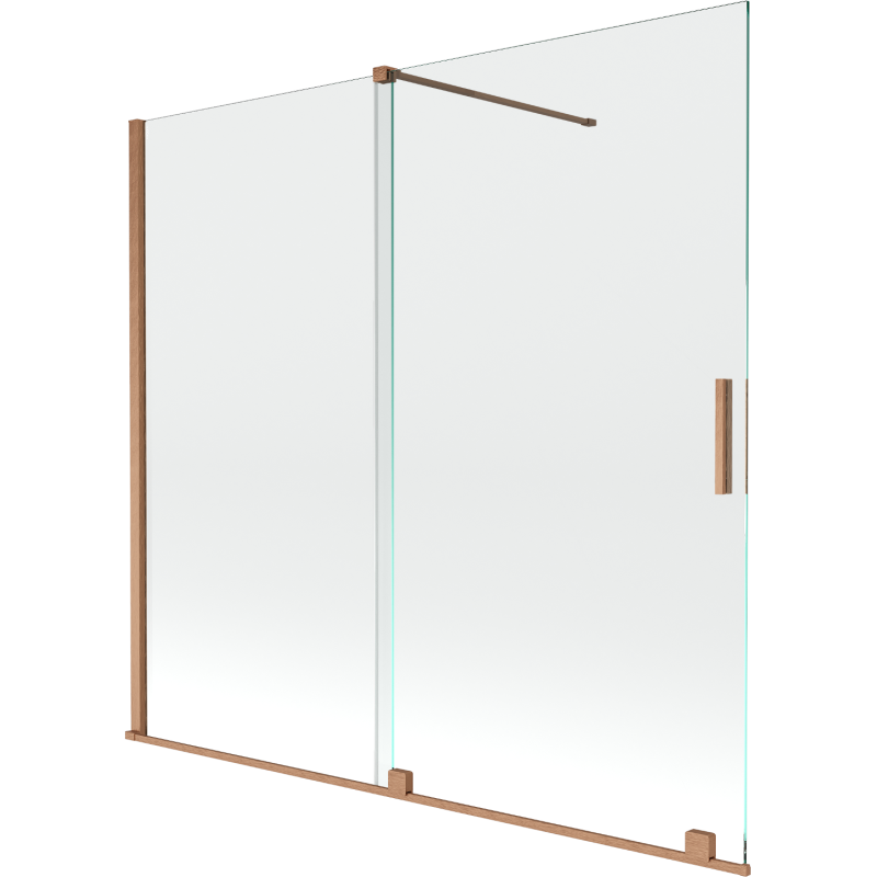 Mexen Velar écran de baignoire à 2 ailes coulissante 170 x 150 cm, transparent, Cuivre brossé - 896-170-000-01-65