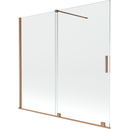 Mexen Velar écran de baignoire à 2 ailes coulissante 170 x 150 cm, transparent, Cuivre brossé - 896-170-000-01-65