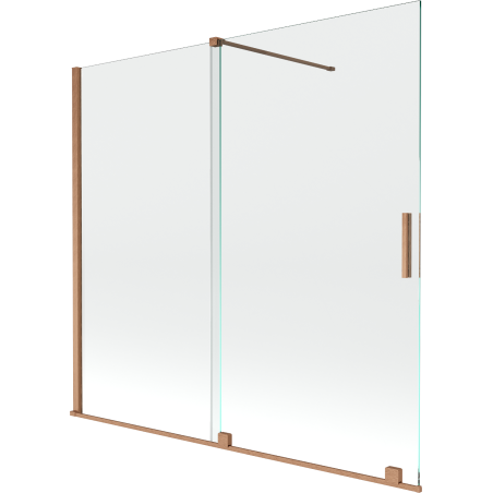 Mexen Velar paroi de douche à 2 volets coulissants 170 x 150 cm, transparent, cuivre brossé - 896-170-000-01-65