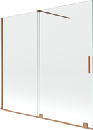 Mexen Velar paroi de douche à 2 volets coulissants 170 x 150 cm, transparent, cuivre brossé - 896-170-000-01-65