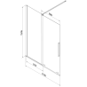 Mexen Velar écran de baignoire à 2 ailes coulissante 170 x 150 cm, transparent, Cuivre brossé - 896-170-000-01-65