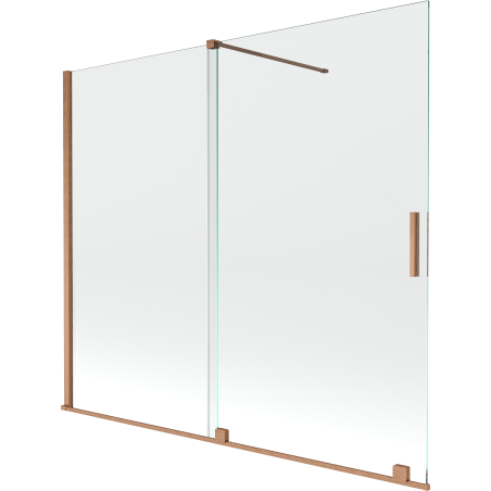 Mexen Velar écran de baignoire à 2 ailes coulissante 180 x 150 cm, transparent, Cuivre brossé - 896-180-000-01-65