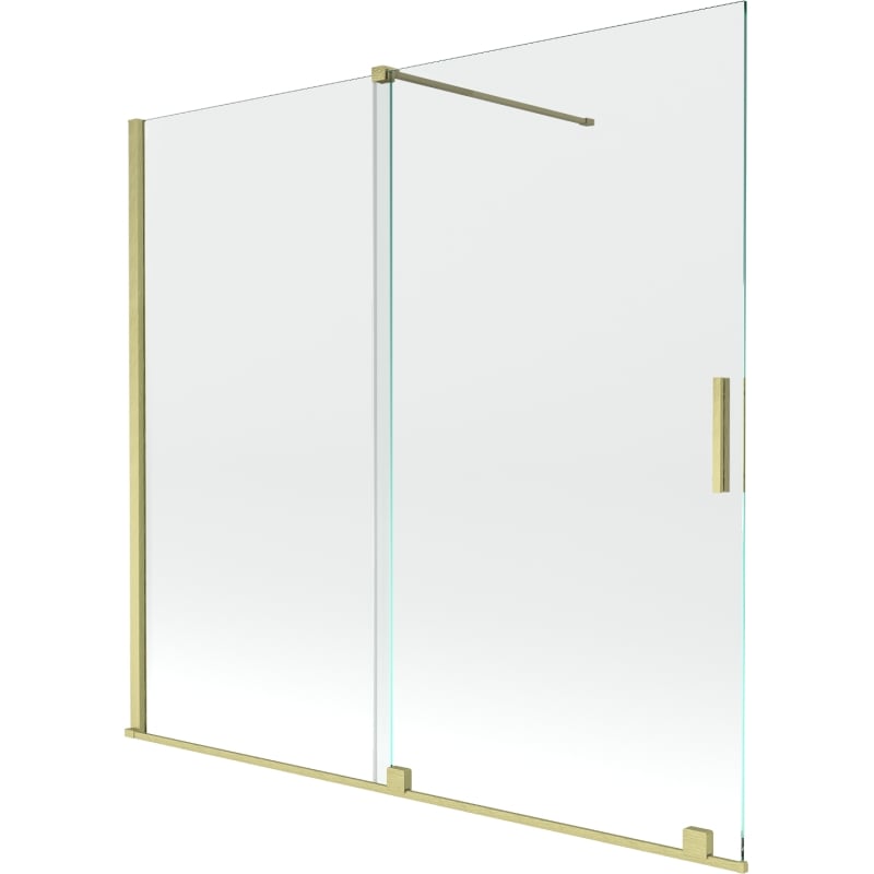 Mexen Velar paroi de baignoire à 2 volets coulissants 170 x 150 cm, transparent, or brossé - 896-170-000-01-55