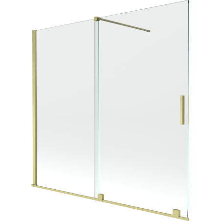 Mexen Velar écran de baignoire à 2 ailes coulissante 170 x 150 cm, transparent, or brossé - 896-170-000-01-55