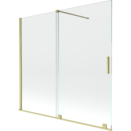 Mexen Velar paroi de douche 2 volets coulissants 170 x 150 cm, transparent, or brossé - 896-170-000-01-55