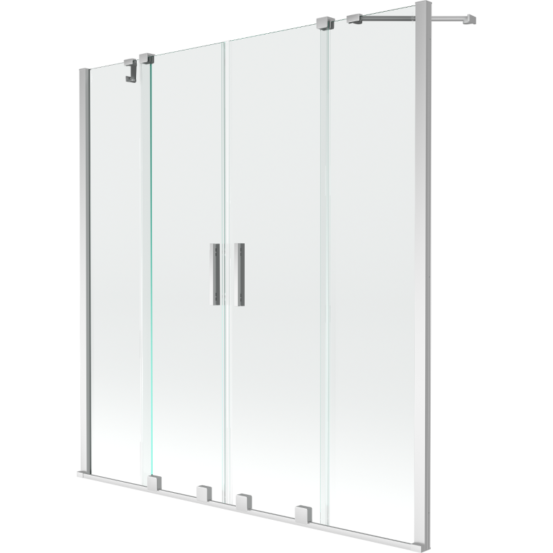 Mexen Velar Duo paroi de baignoire coulissante à 2 vantaux 140 x 150 cm, transparent, chrome - 896-140-000-02-01