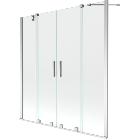 Mexen Velar Duo paroi de baignoire coulissante à 2 vantaux 140 x 150 cm, transparent, chrome - 896-140-000-02-01