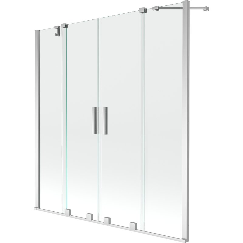 Mexen Velar Duo paroi de baignoire à 2 volets coulissants 160 x 150 cm, transparent, chrome - 896-160-000-02-01