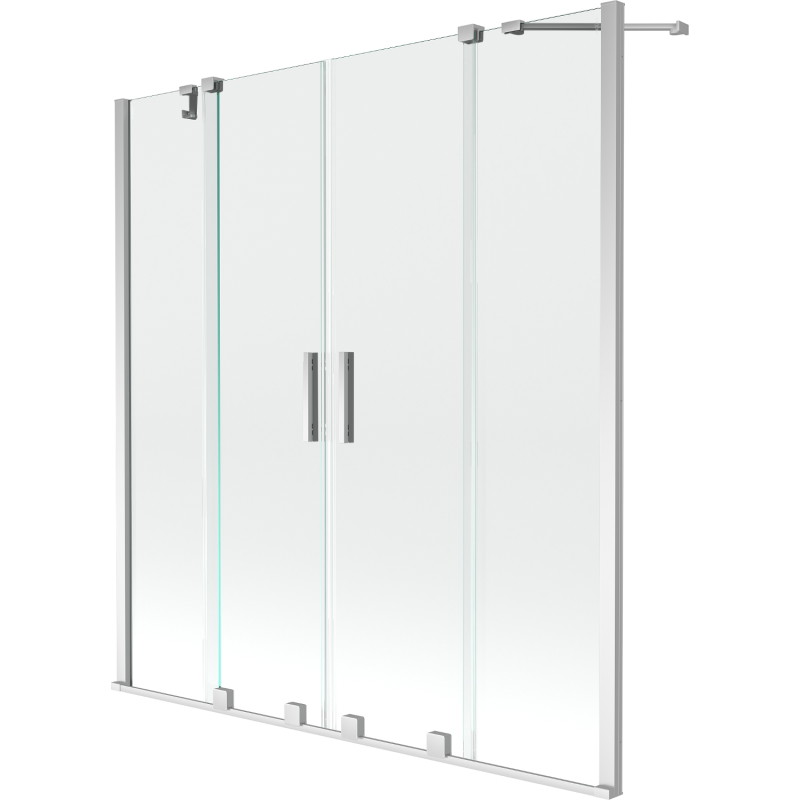 Mexen Velar Duo paroi de baignoire coulissante à 2 panneaux 160 x 150 cm, transparent, chrome - 896-160-000-02-01