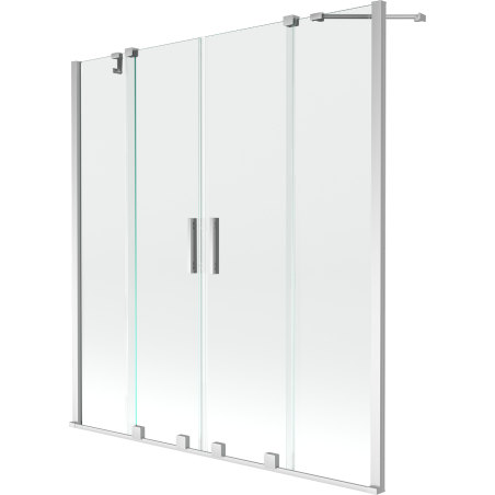 Mexen Velar Duo paroi de baignoire à 2 volets coulissants 160 x 150 cm, transparent, chrome - 896-160-000-02-01