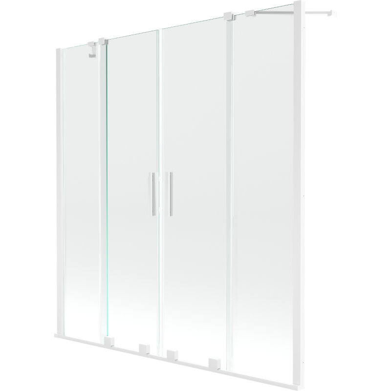 Mexen Velar Duo écran de baignoire à 2 ailes coulissante 140 x 150 cm, transparent, Blanc - 896-140-000-02-20