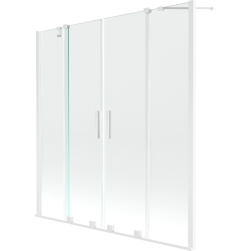 Mexen Velar Paroi de baignoire Duo à 2 volets coulissants 150 x 150 cm, transparent, blanc - 896-150-000-02-20