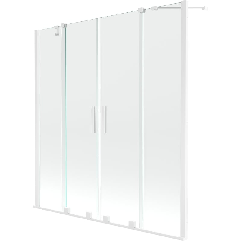 Mexen Velar Duo paroi de baignoire 2 volets coulissants 160 x 150 cm, transparent, blanc - 896-160-000-02-20