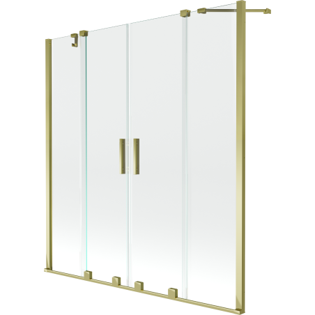 Mexen Velar Duo paroi de baignoire coulissante à 2 volets 150 x 150 cm, transparent, doré - 896-150-000-02-50