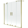Mexen Velar Duo paroi de baignoire coulissante à 2 volets 150 x 150 cm, transparent, doré - 896-150-000-02-50