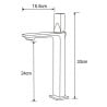 Mexen Crux robinet de lavabo haut, Chrome - 744410-00