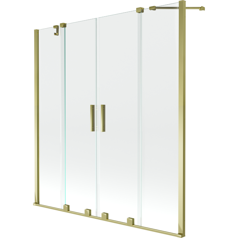Mexen Velar Duo pare-douche baignoire 2 volets coulissants 160 x 150 cm, transparent, doré - 896-160-000-02-50
