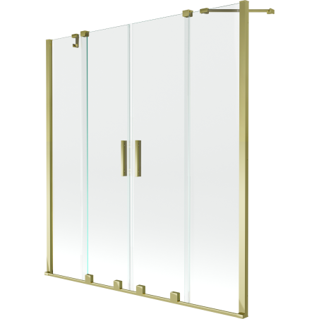 Mexen Velar Duo pare-douche baignoire 2 volets coulissants 160 x 150 cm, transparent, doré - 896-160-000-02-50