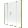 Mexen Velar Duo pare-douche baignoire 2 volets coulissants 160 x 150 cm, transparent, doré - 896-160-000-02-50