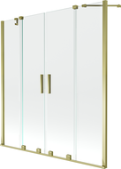 Mexen Velar Duo paroi de baignoire 2 volets coulissants 160 x 150 cm, transparent, doré - 896-160-000-02-50