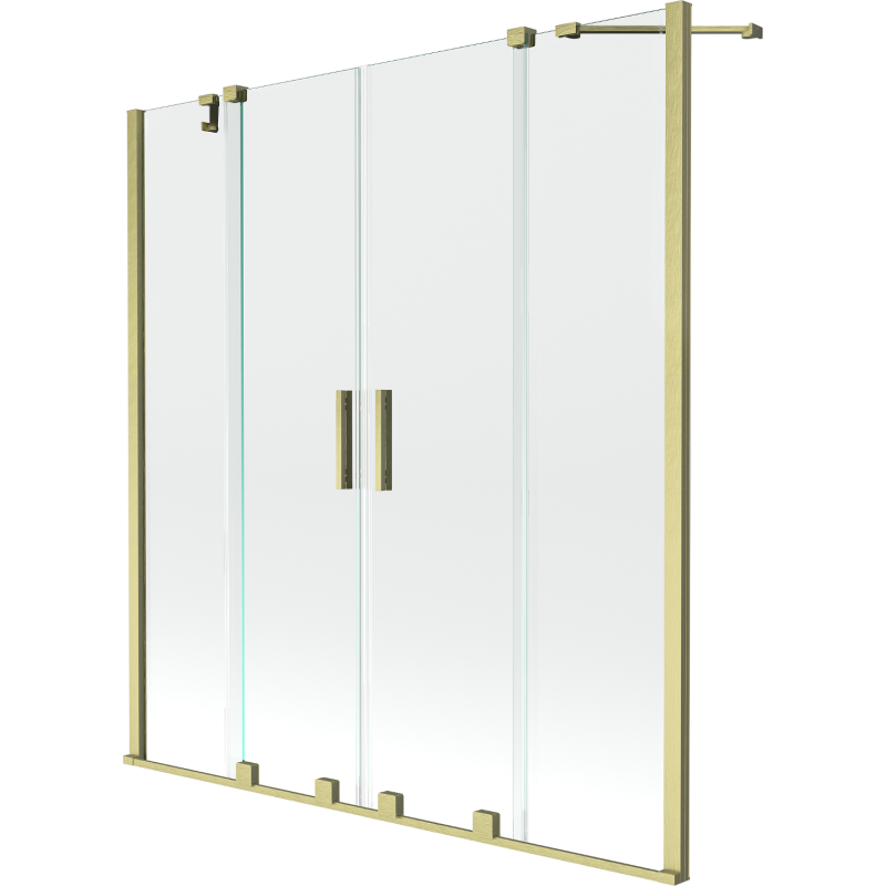 Mexen Velar Duo écran de baignoire à 2 ailes coulissante 140 x 150 cm, transparent, or brossé - 896-140-000-02-55