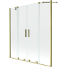 Mexen Velar Duo paravent de baignoire 2 volets coulissants 140 x 150 cm, transparent, or brossé - 896-140-000-02-55