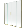 Mexen Velar Paroi de baignoire duo coulissante à 2 volets 160 x 150 cm, transparent, or brossé - 896-160-000-02-55