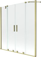 Mexen Velar Paroi de baignoire duo coulissante à 2 volets 160 x 150 cm, transparent, or brossé - 896-160-000-02-55