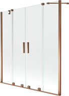 Mexen Velar Duo écran de baignoire à 2 ailes coulissante 140 x 150 cm, transparent, Or rose - 896-140-000-02-60
