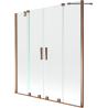 Mexen Velar Duo pare-baignoire 2 volets coulissants 150 x 150 cm, transparent, or rose - 896-150-000-02-60